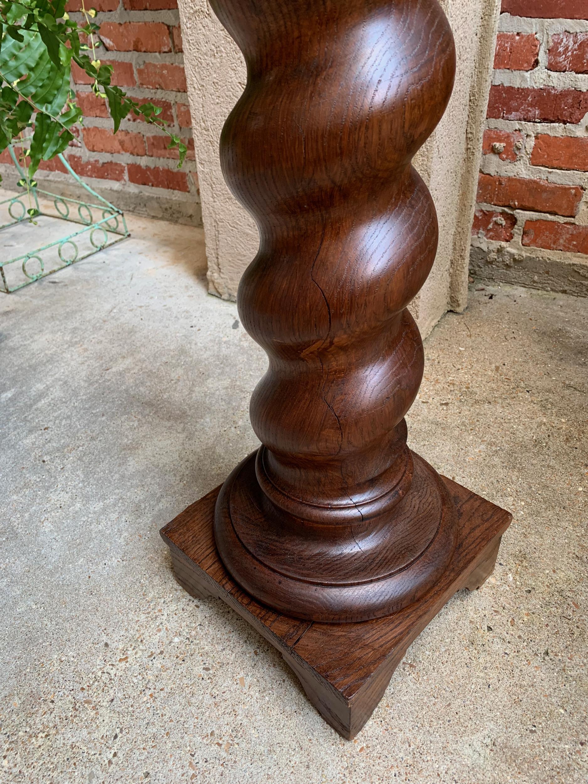 19th century French Carved Oak Barley Twist Column Pedestal Plant Stand Display 8