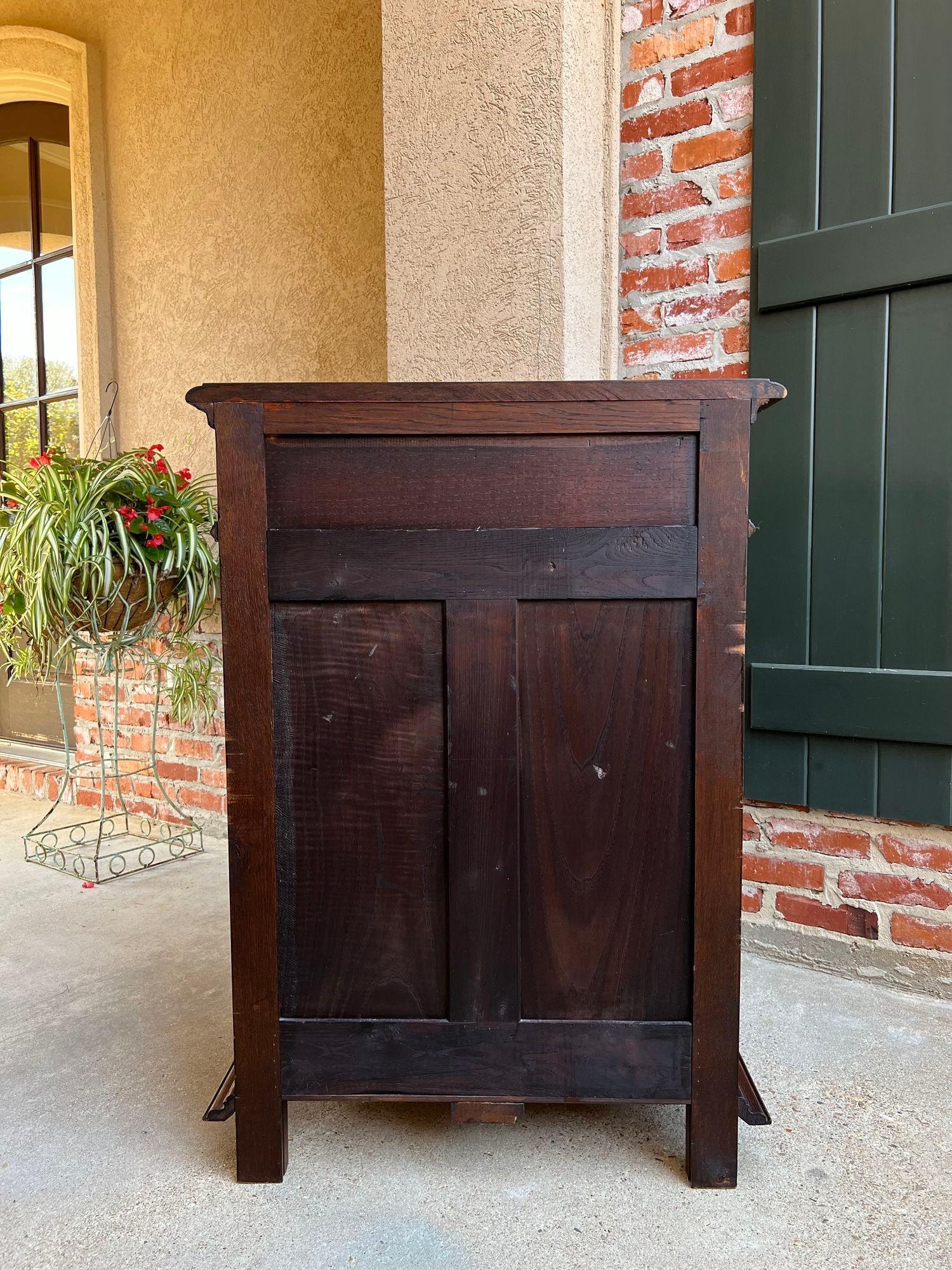 Antique French Carved Oak Cabinet Breton Brittany Drinks Sideboard Table 6