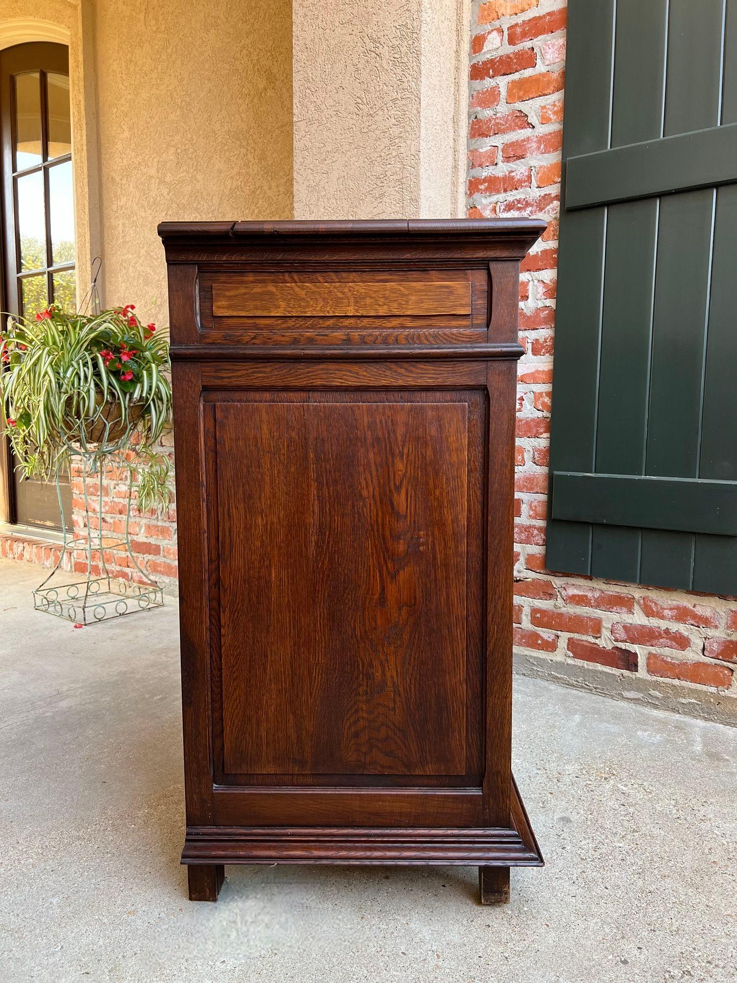 Antique French Carved Oak Cabinet Breton Brittany Drinks Sideboard Table In Good Condition In Shreveport, LA