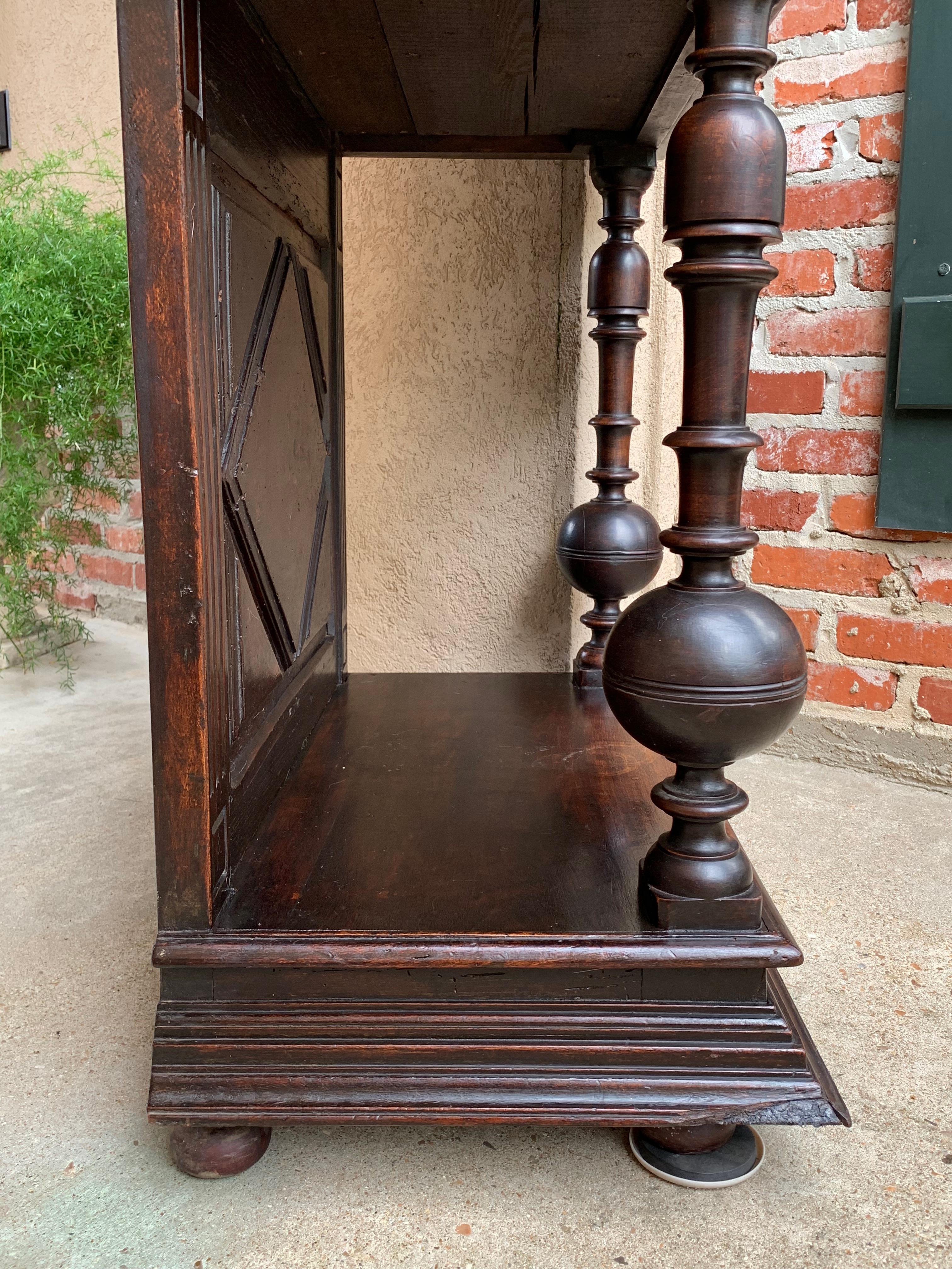 Antique French Carved Oak Cabinet Vestment Bookcase Renaissance Archer Warrior 10