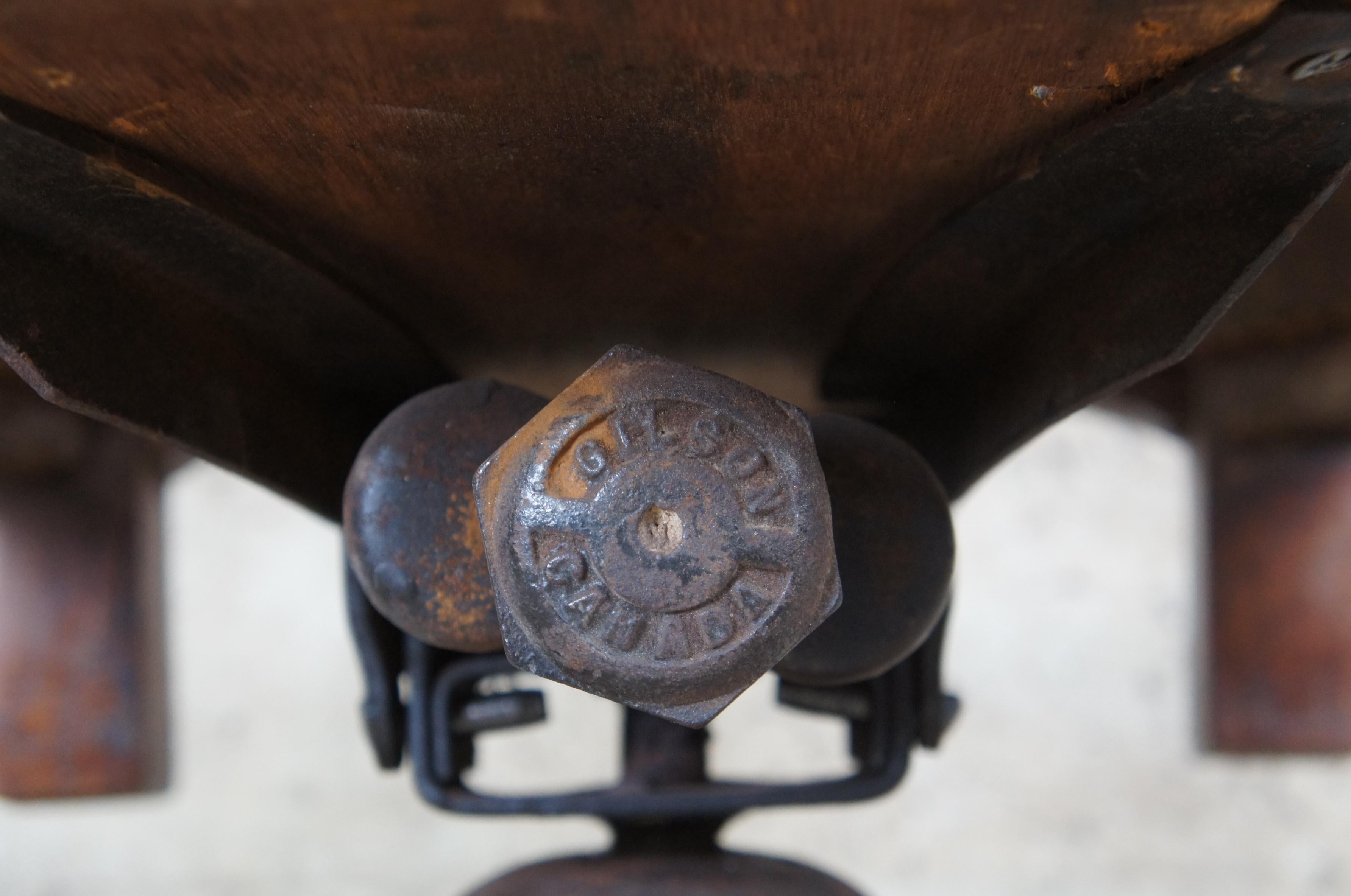 Antique French Carved Oak Caned Office Executive Desk Swivel Arm Chair Victorian 3