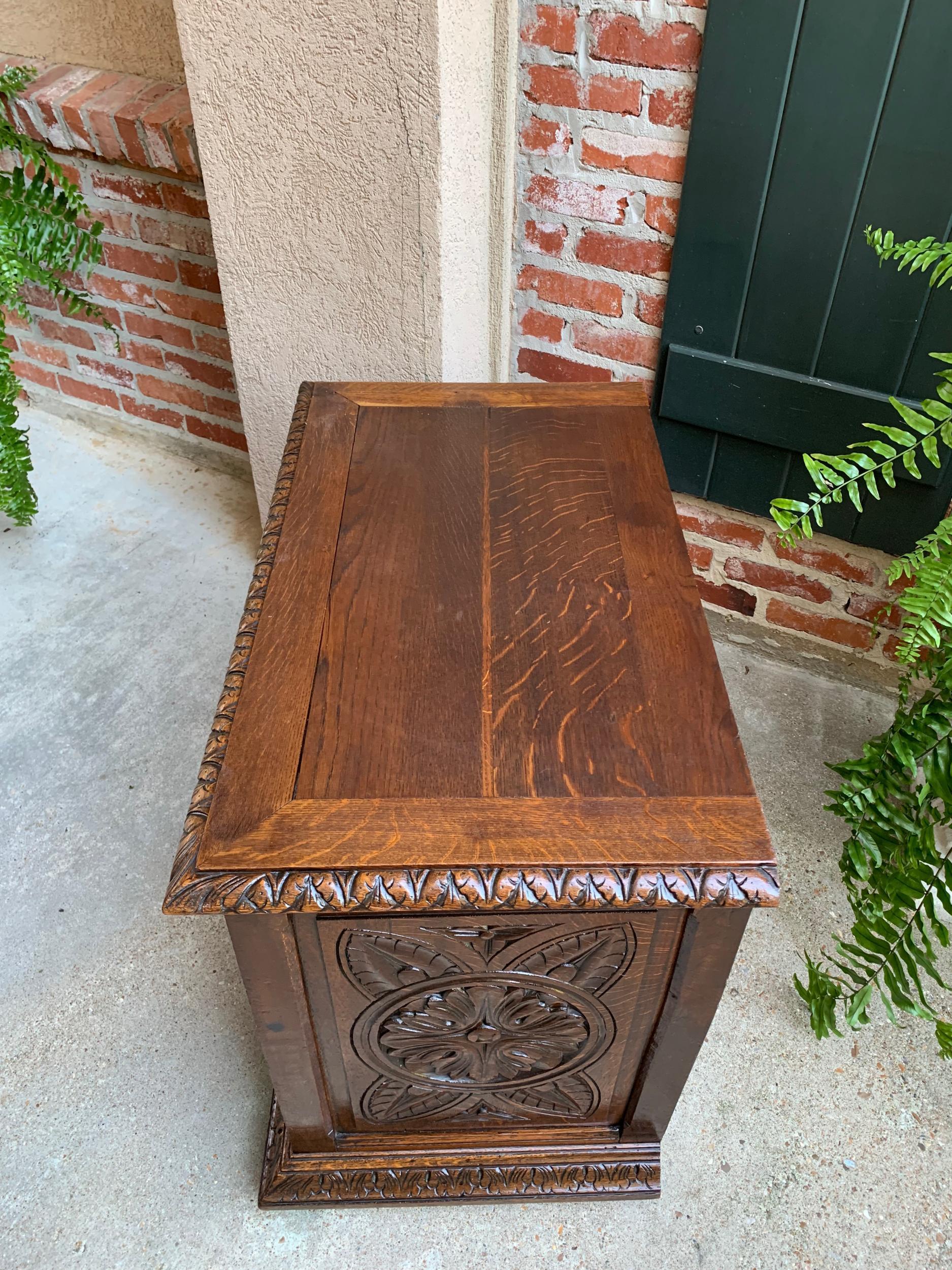Antique French Carved Oak Chest Trunk Cabinet Breton Brittany Bocce Ball 19th C 2