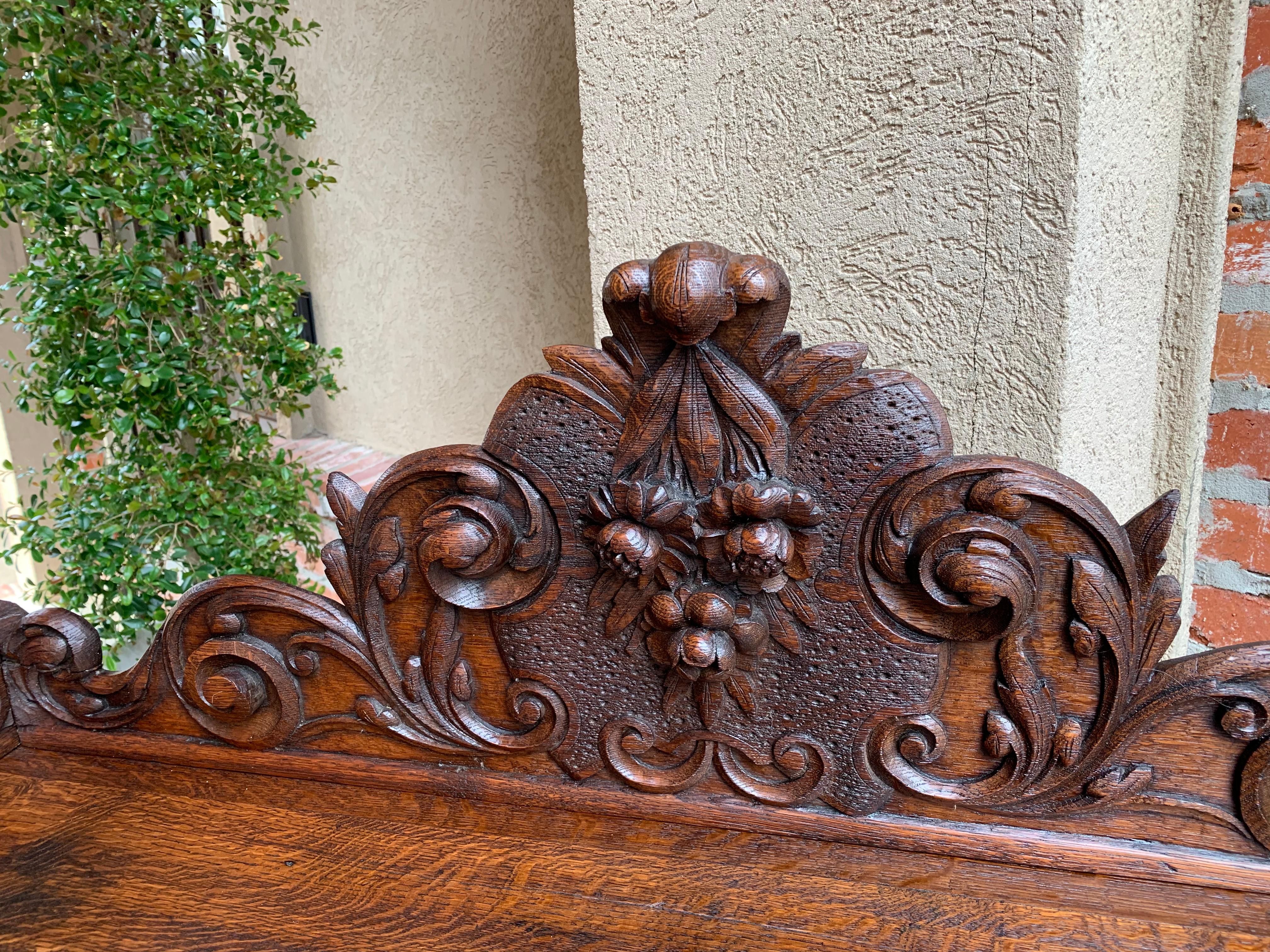 Antique French Carved Oak Desk Barley Twist Lion Black Forest Style Renaissance 8