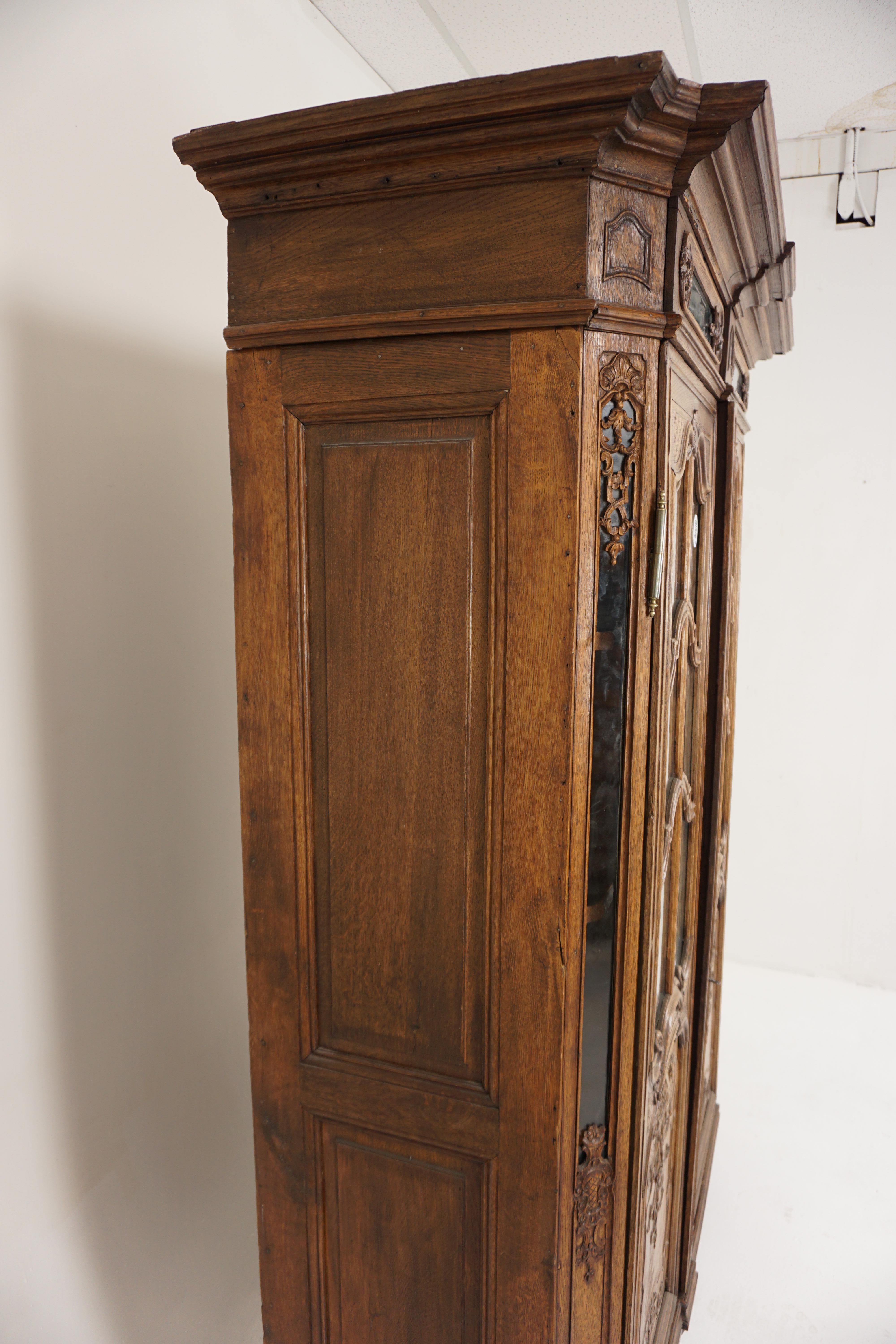 Antique French, Carved Oak Display Cabinet Bookcase, France, 1880, H109 For Sale 6