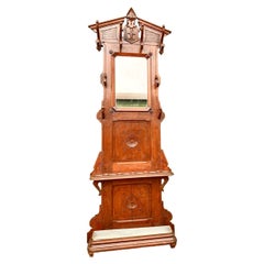 Antique French Carved Oak Hall Stand