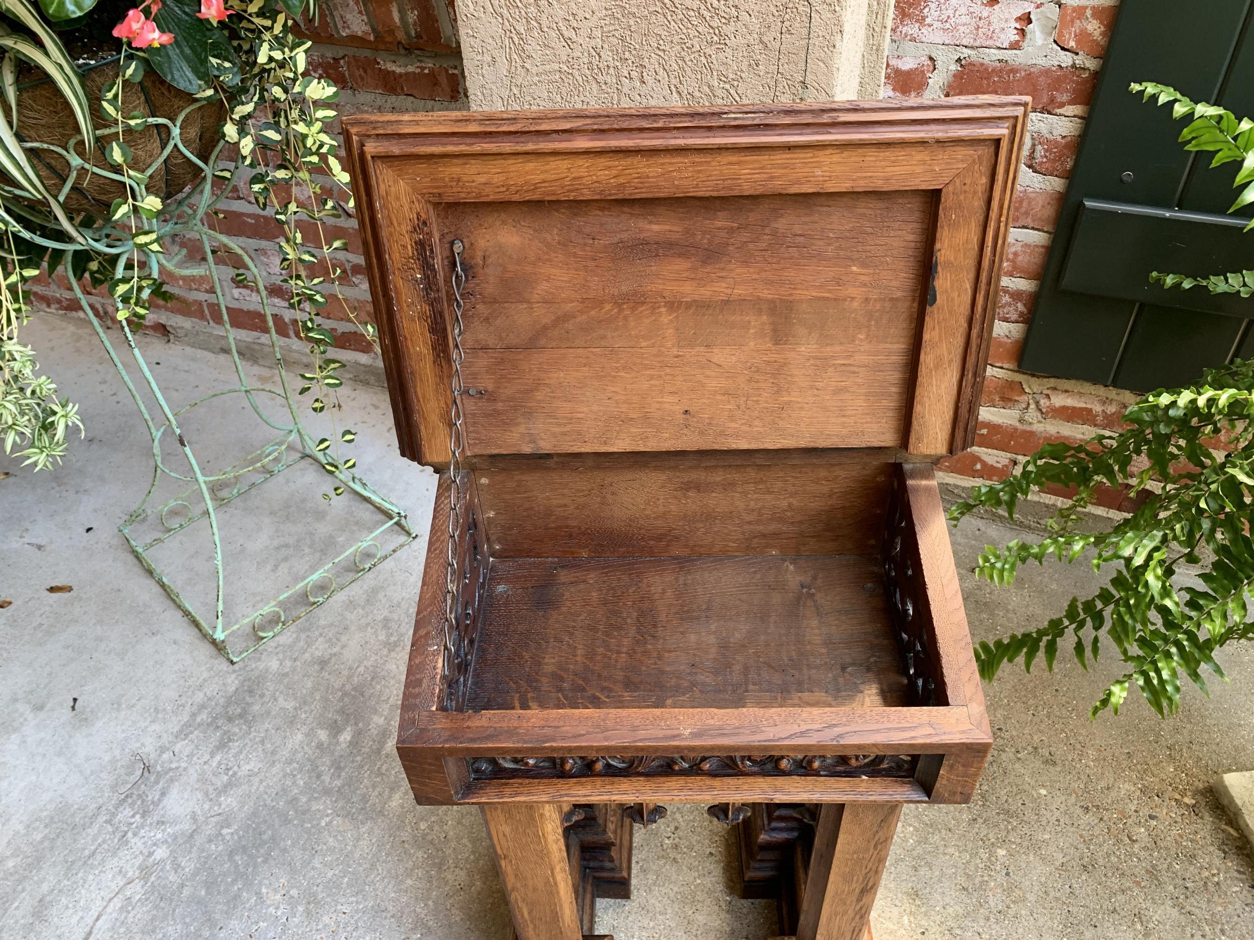 Antique French Carved Oak Podium Table Top Lectern Gothic Liturgical Bible Box 3