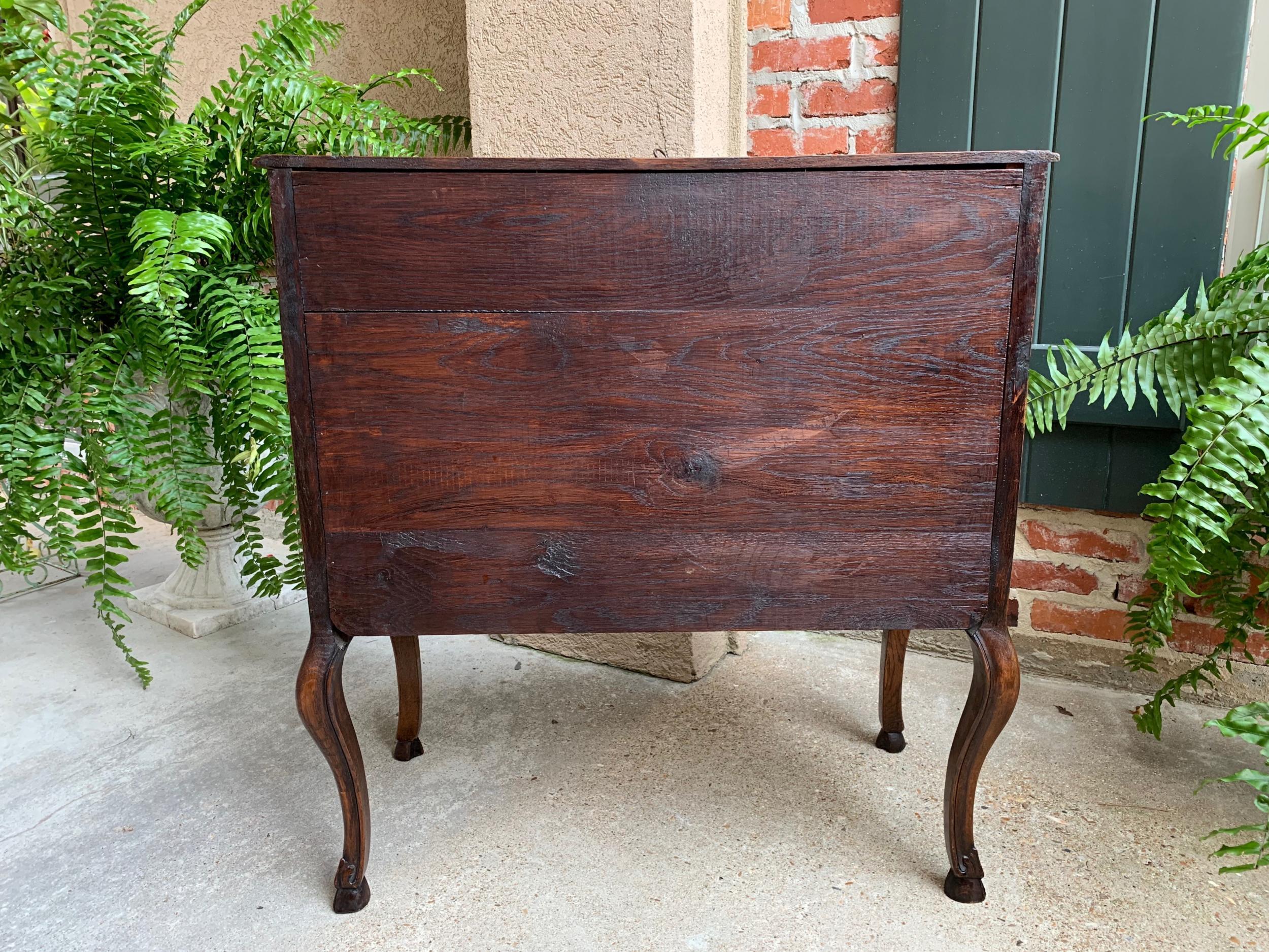 Antique French Carved Oak Secretary Desk Bureau Drop Front Louis XV Style 6