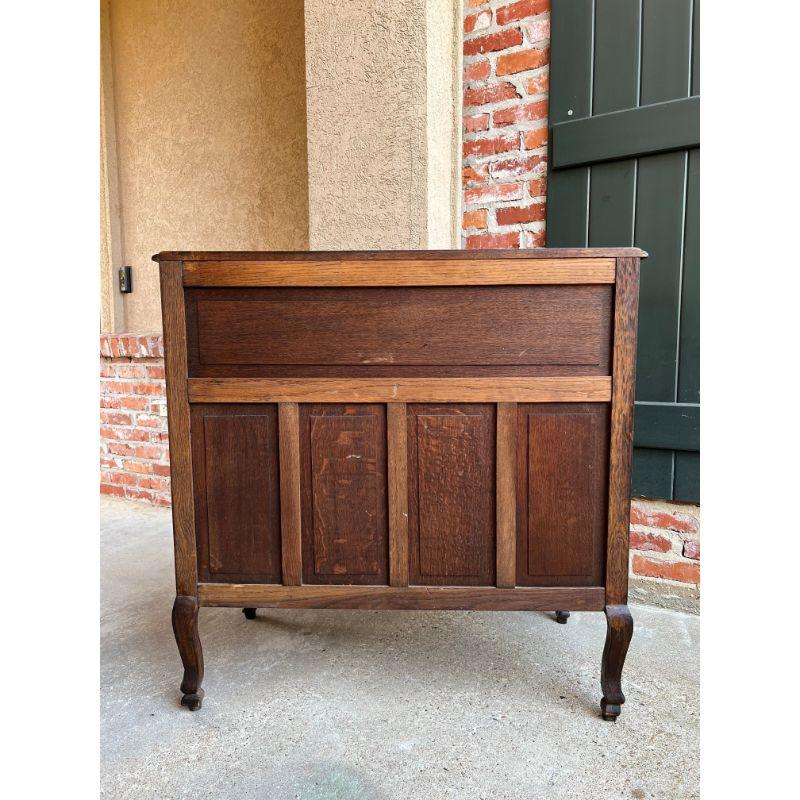 Antique French Carved Oak Secretary Desk Bureau Drop Front Louis XV Style For Sale 8