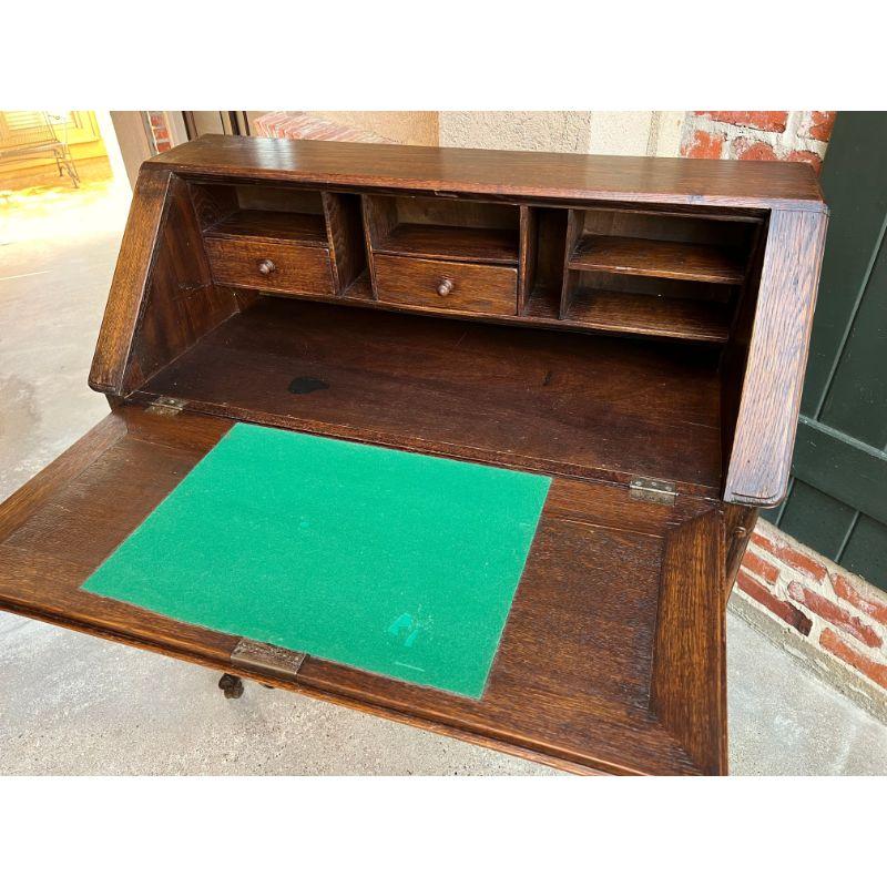 Antique French Carved Oak Secretary Desk Bureau Drop Front Louis XV Style For Sale 11
