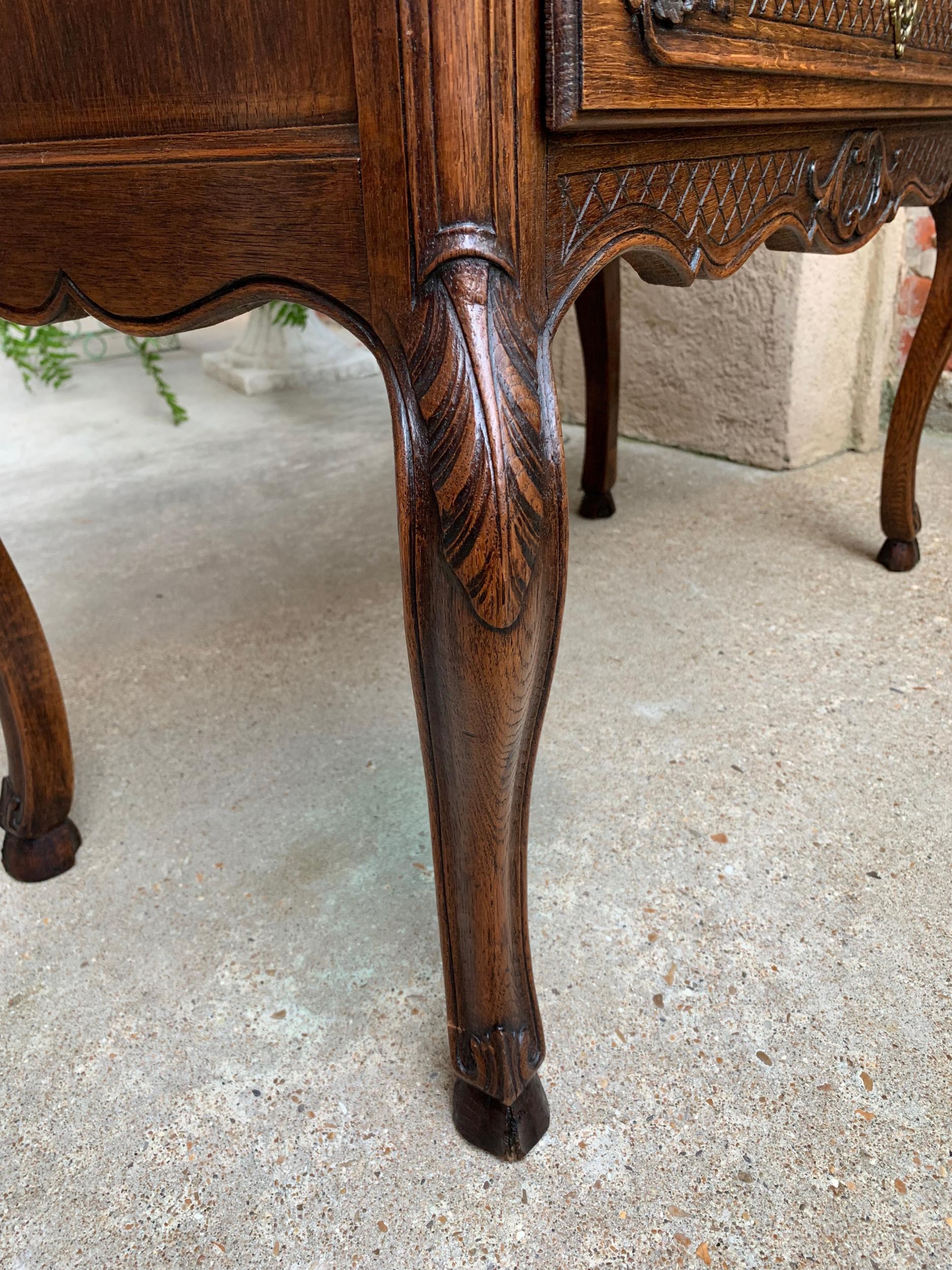 Antique French Carved Oak Secretary Desk Bureau Drop Front Louis XV Style 14