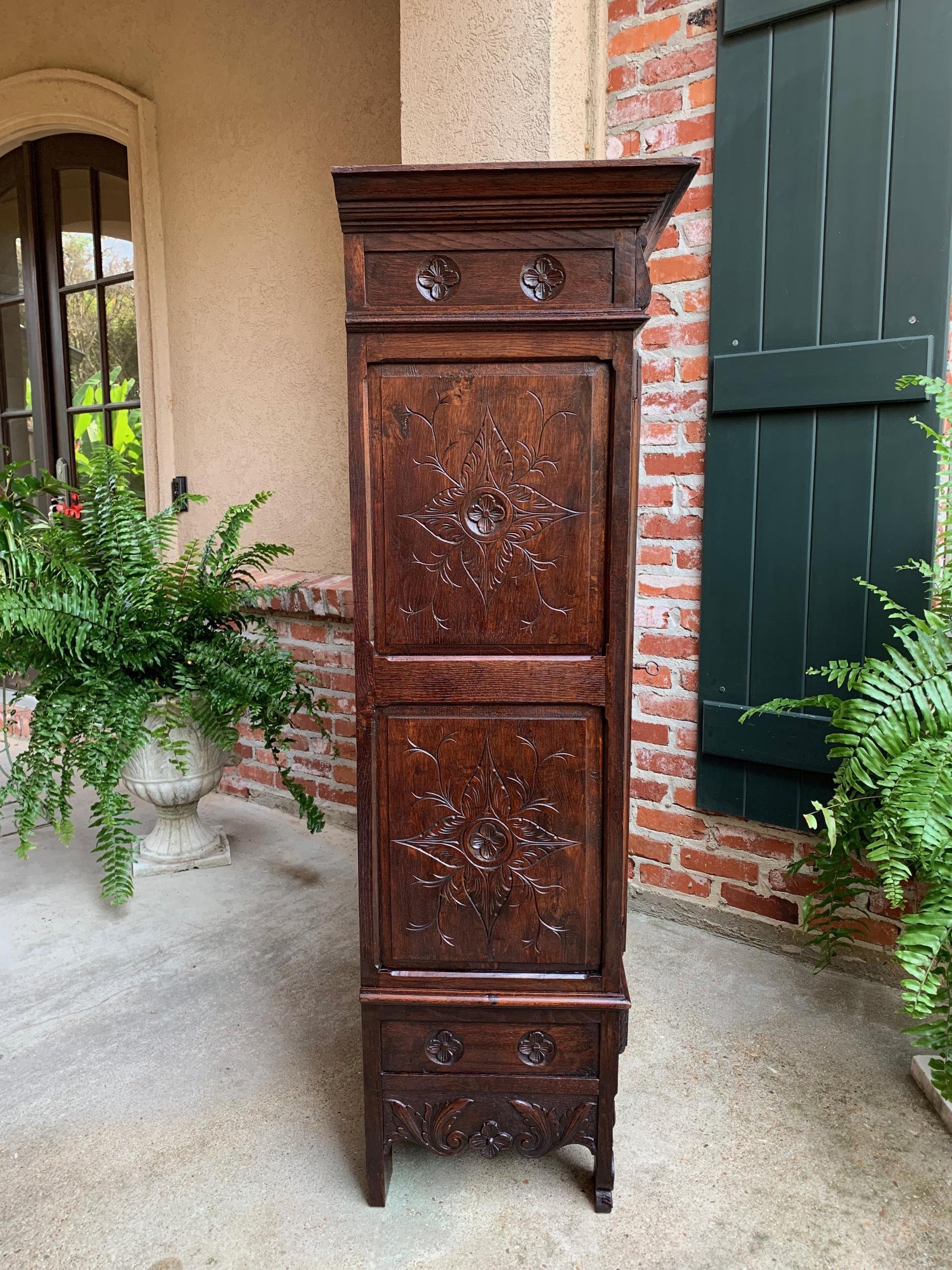 19th century French Carved Oak Storage Cabinet Renaissance Roman Centurion  For Sale 4