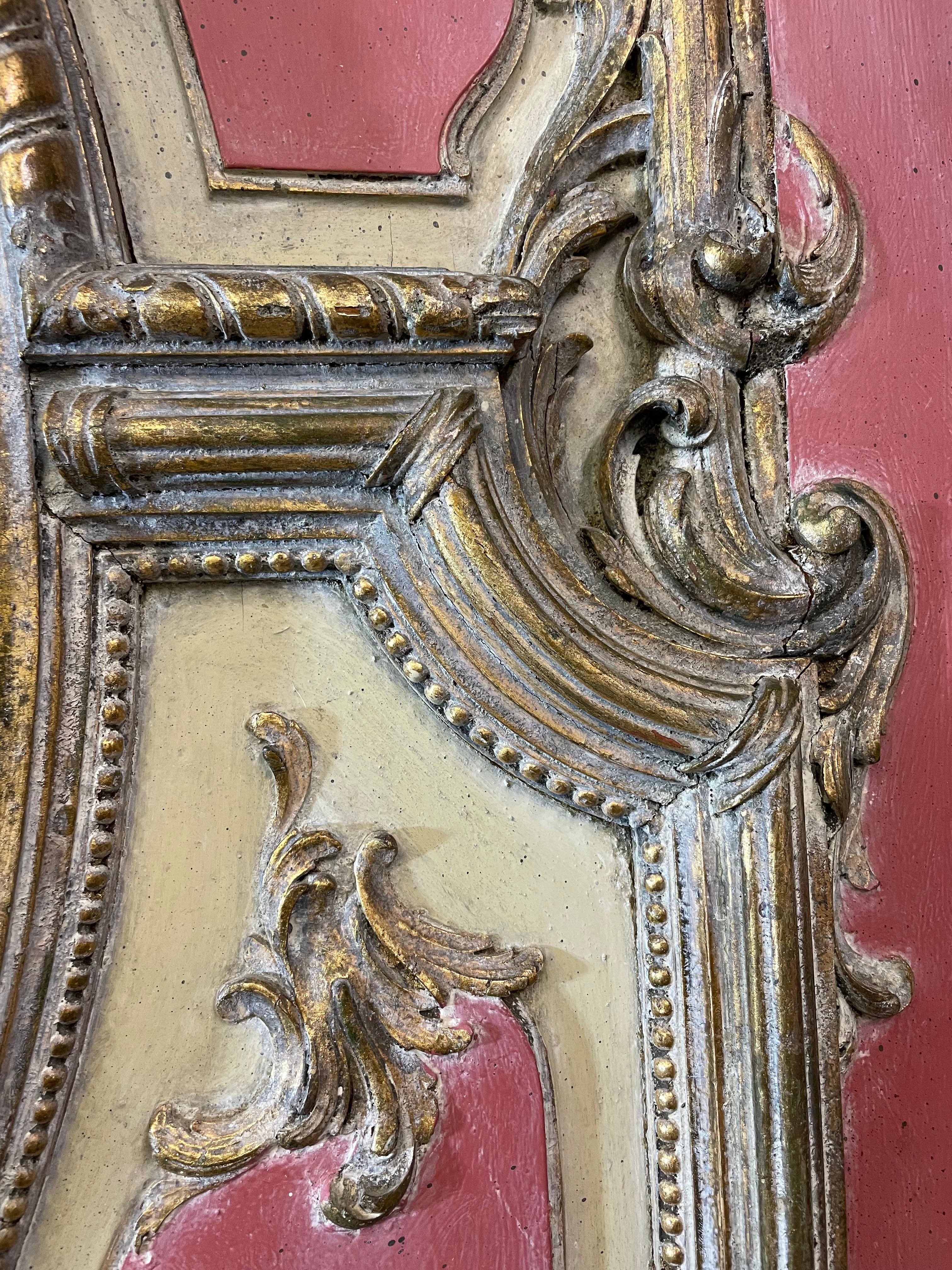 Antique miroir mural surdimensionné sculpté français en vente 5