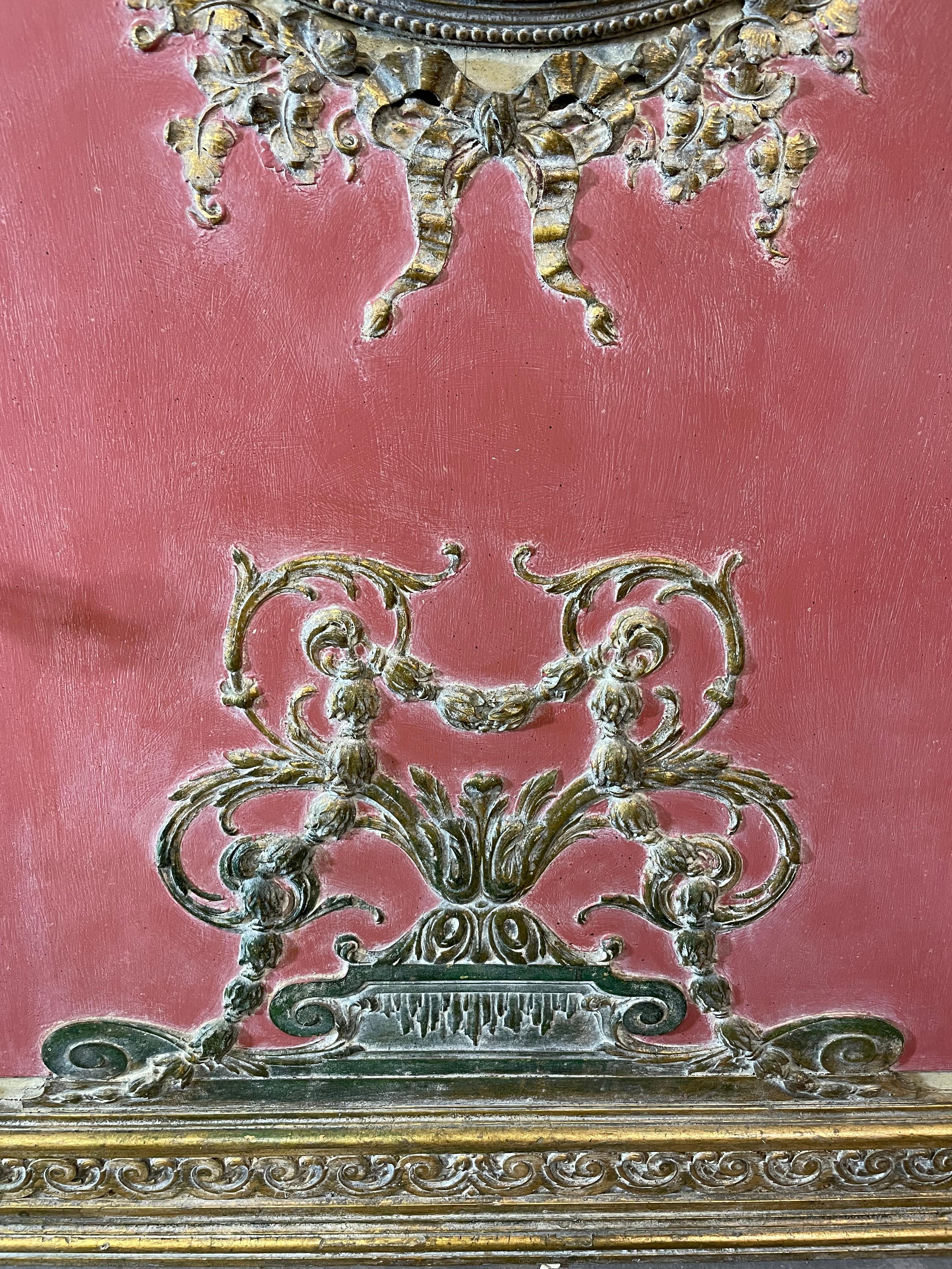Louis XVI Antique miroir mural surdimensionné sculpté français en vente