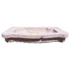 Antique French Carved Pierre de Préty Stone Sink, Burgundy, Circa 1810