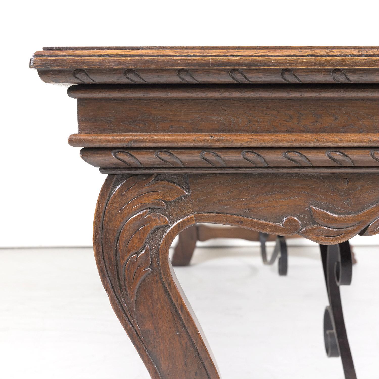 Antique French Carved Renaissance Style Dining Table For Sale 9