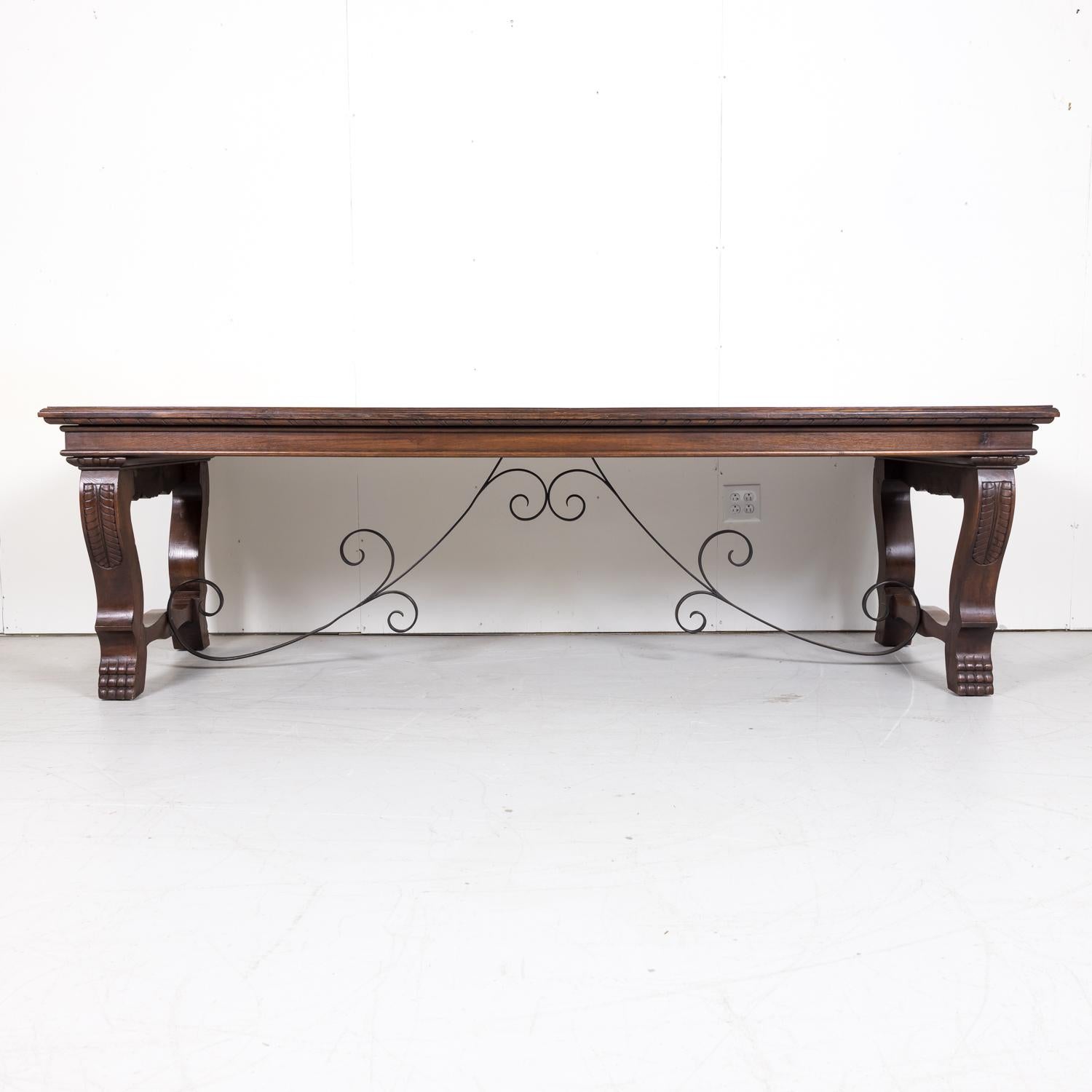 Early 20th Century Antique French Carved Renaissance Style Dining Table For Sale