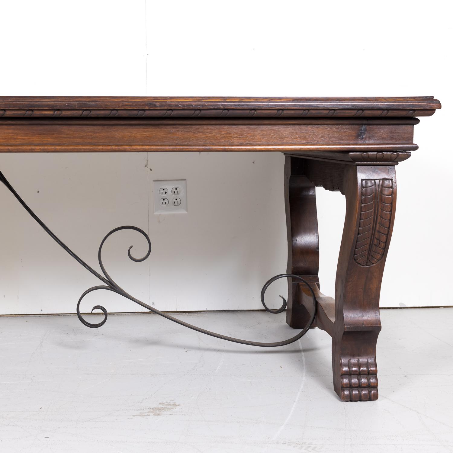 Antique French Carved Renaissance Style Dining Table For Sale 3