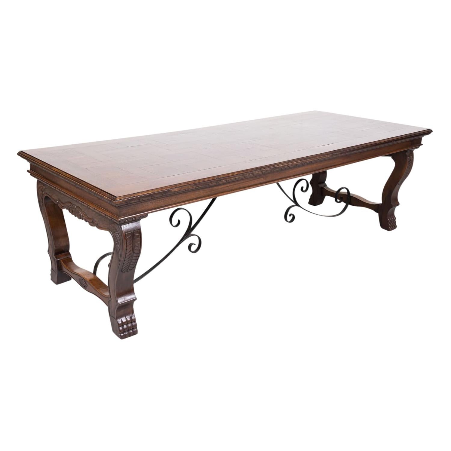 Antique French Carved Renaissance Style Dining Table For Sale
