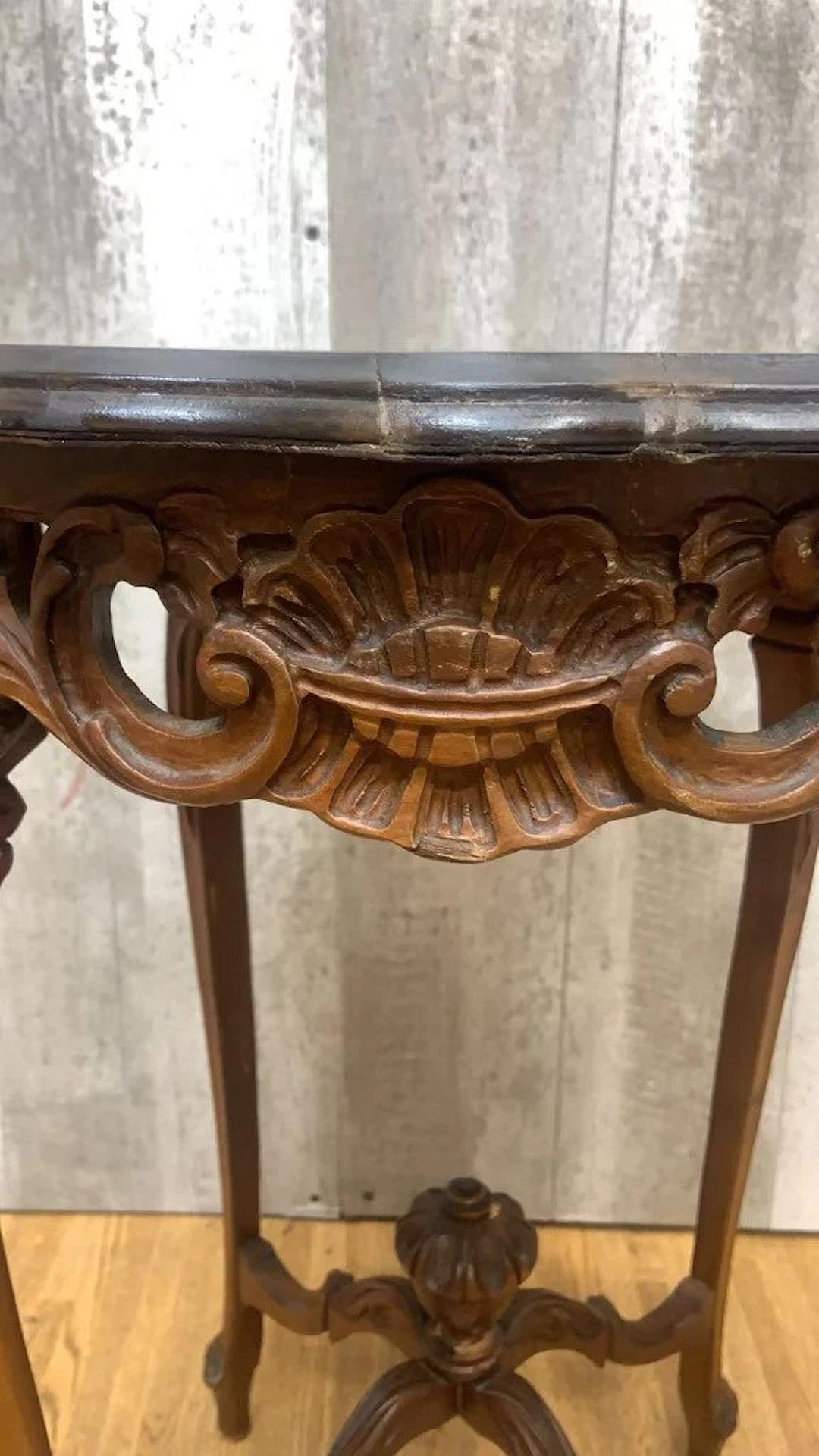 French Provincial Antique French Carved Side Table