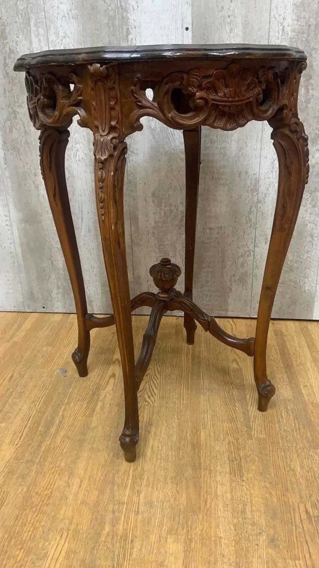 20th Century Antique French Carved Side Table