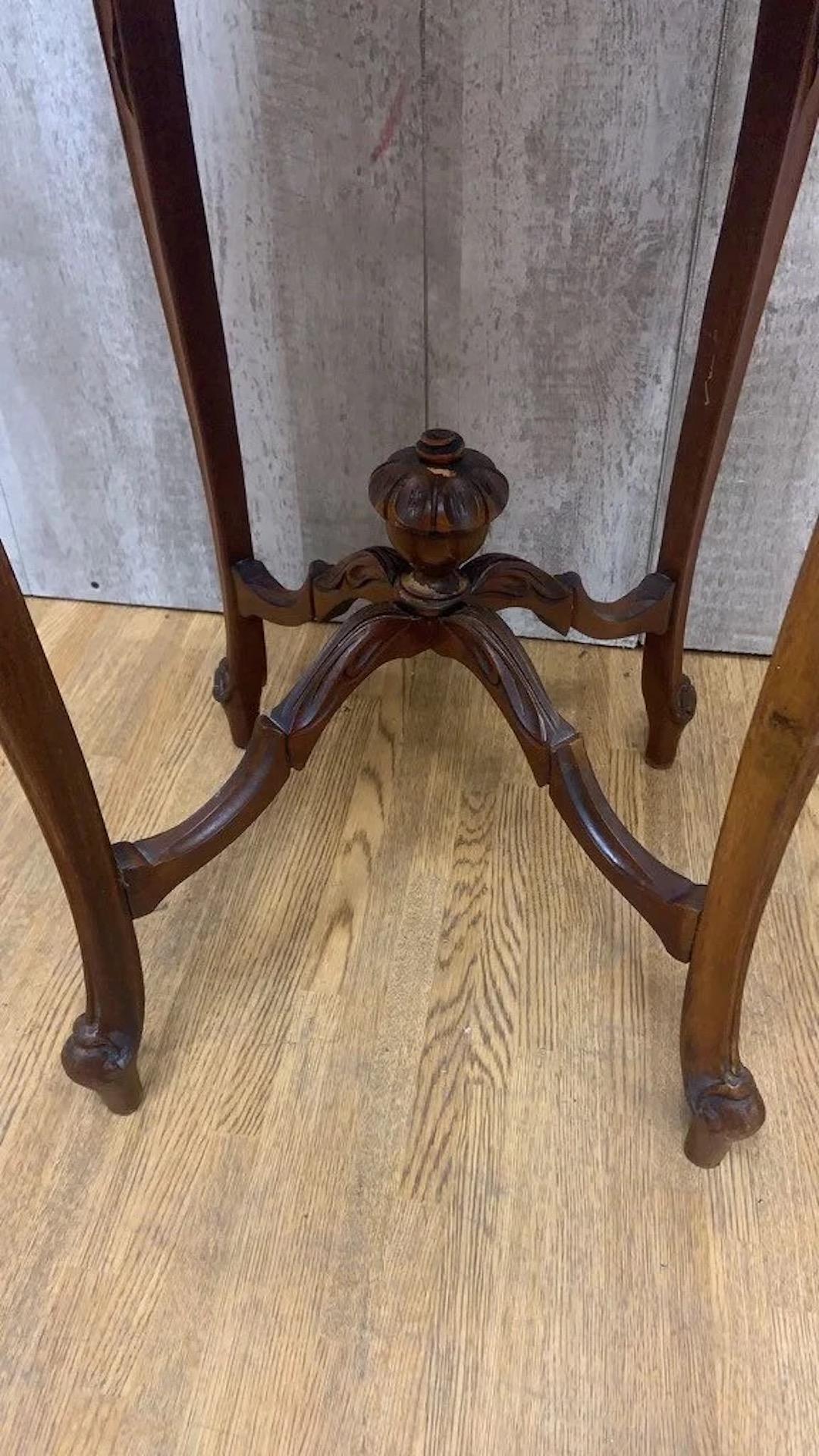 Wood Antique French Carved Side Table