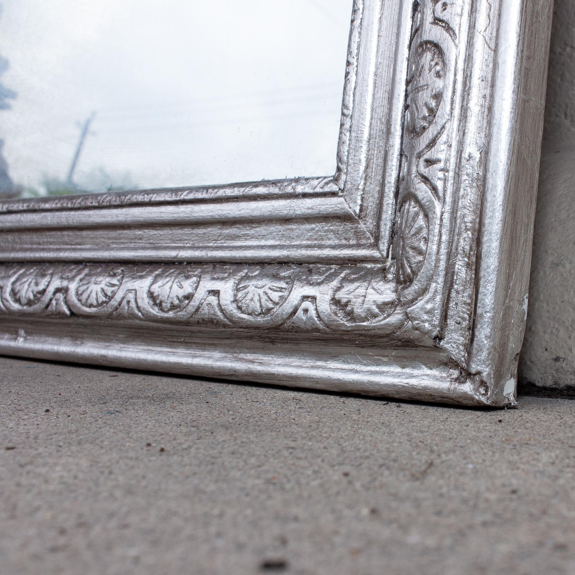 Antique French Carved and Silver Gilt Louis Philippe Mirror 3