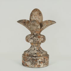 Antique French Carved Stone Fleur de Lis