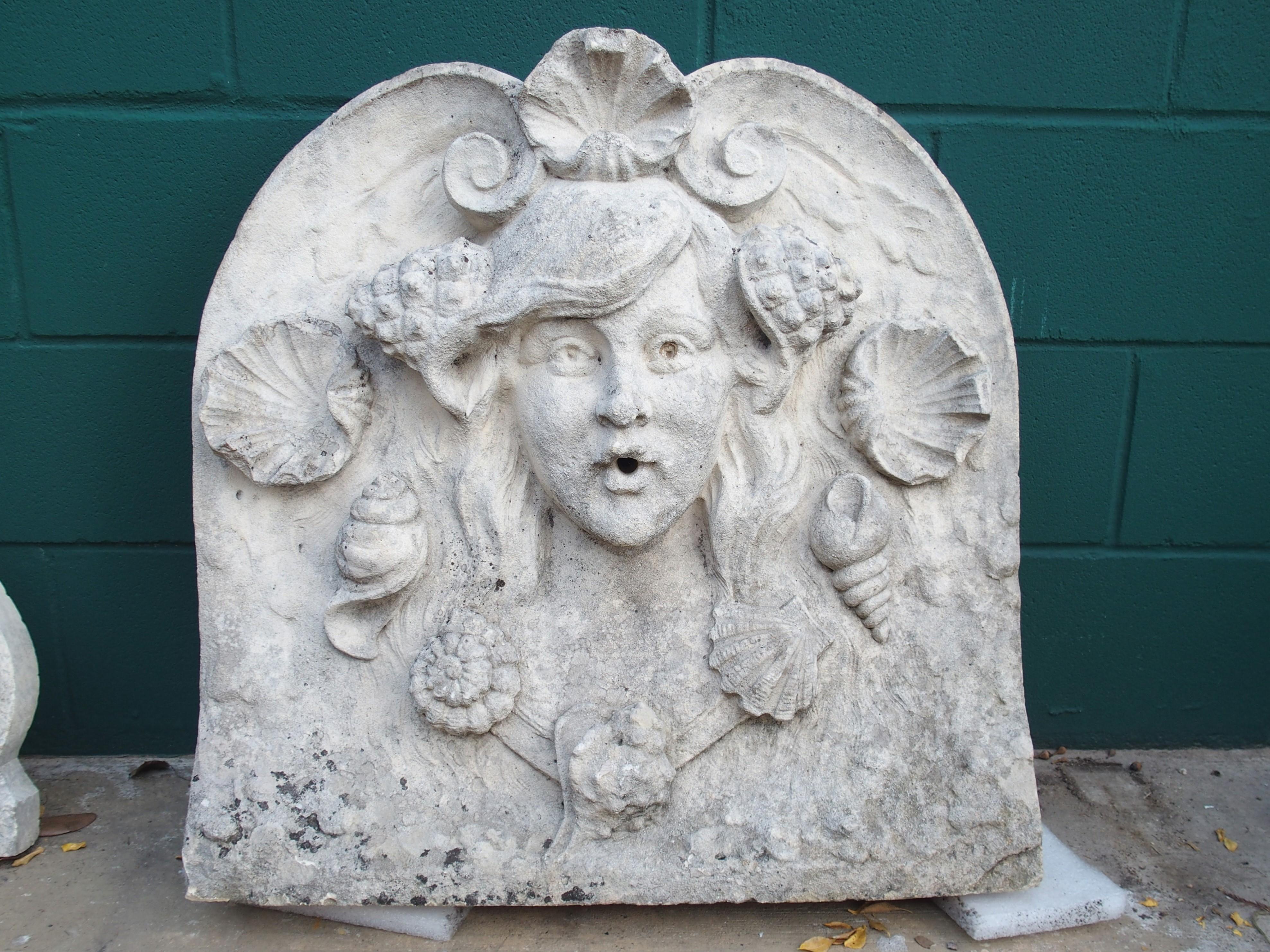 Antique French Carved Stone Fountain Facade from Paris, Circa 1900 For Sale 10