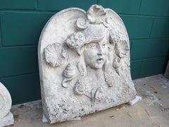 Antique French Carved Stone Fountain Facade from Paris, Circa 1900
