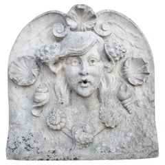 Vintage French Carved Stone Fountain Facade from Paris, Circa 1900