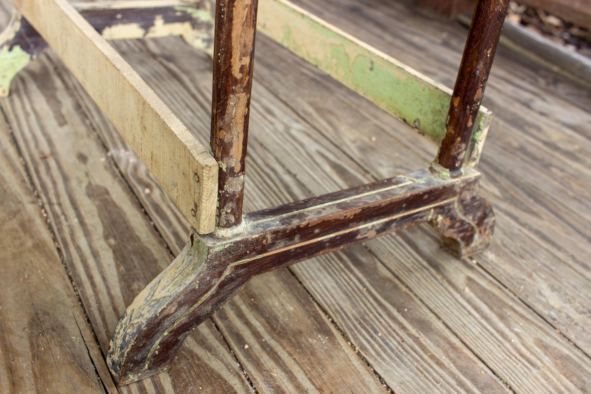 Antique French Carved Top Side Table 12