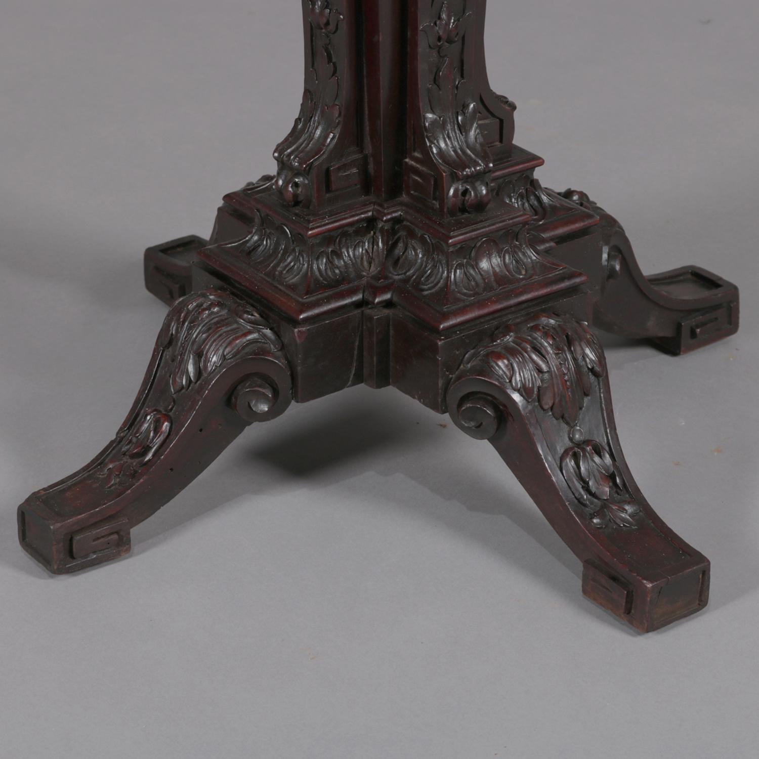 Antique French Carved Walnut and Marble Centre Table, 19th Century 3