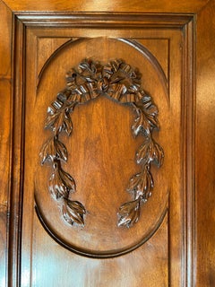 Antique French Carved Walnut, Beveled Glass and Mirror Cabinet, circa 1875-1895