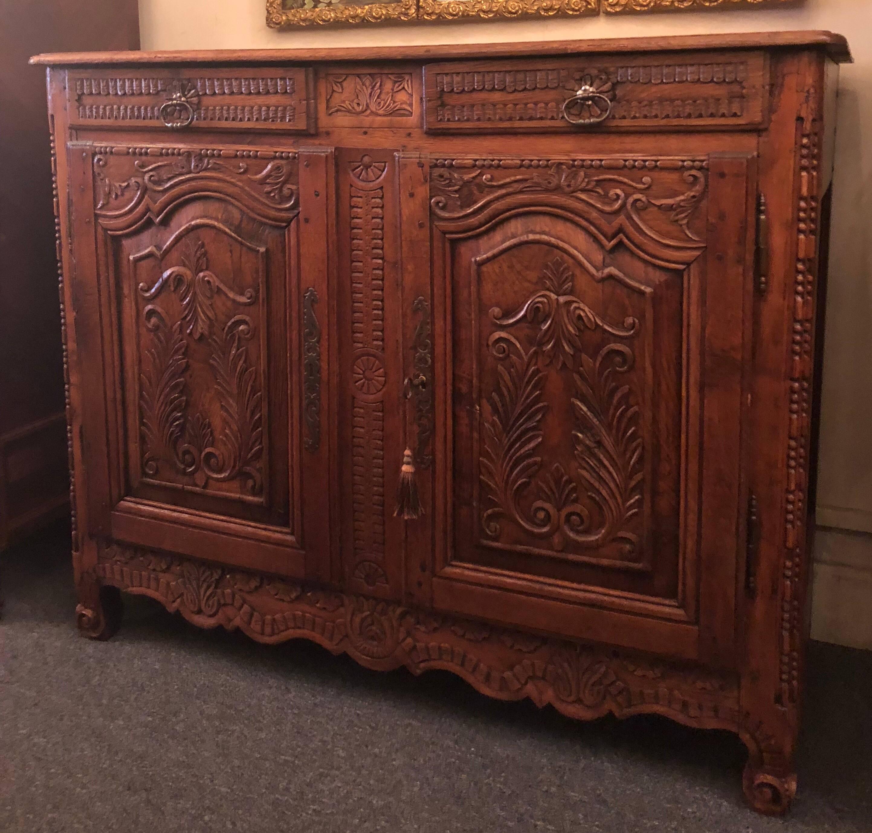 Antique French carved walnut 