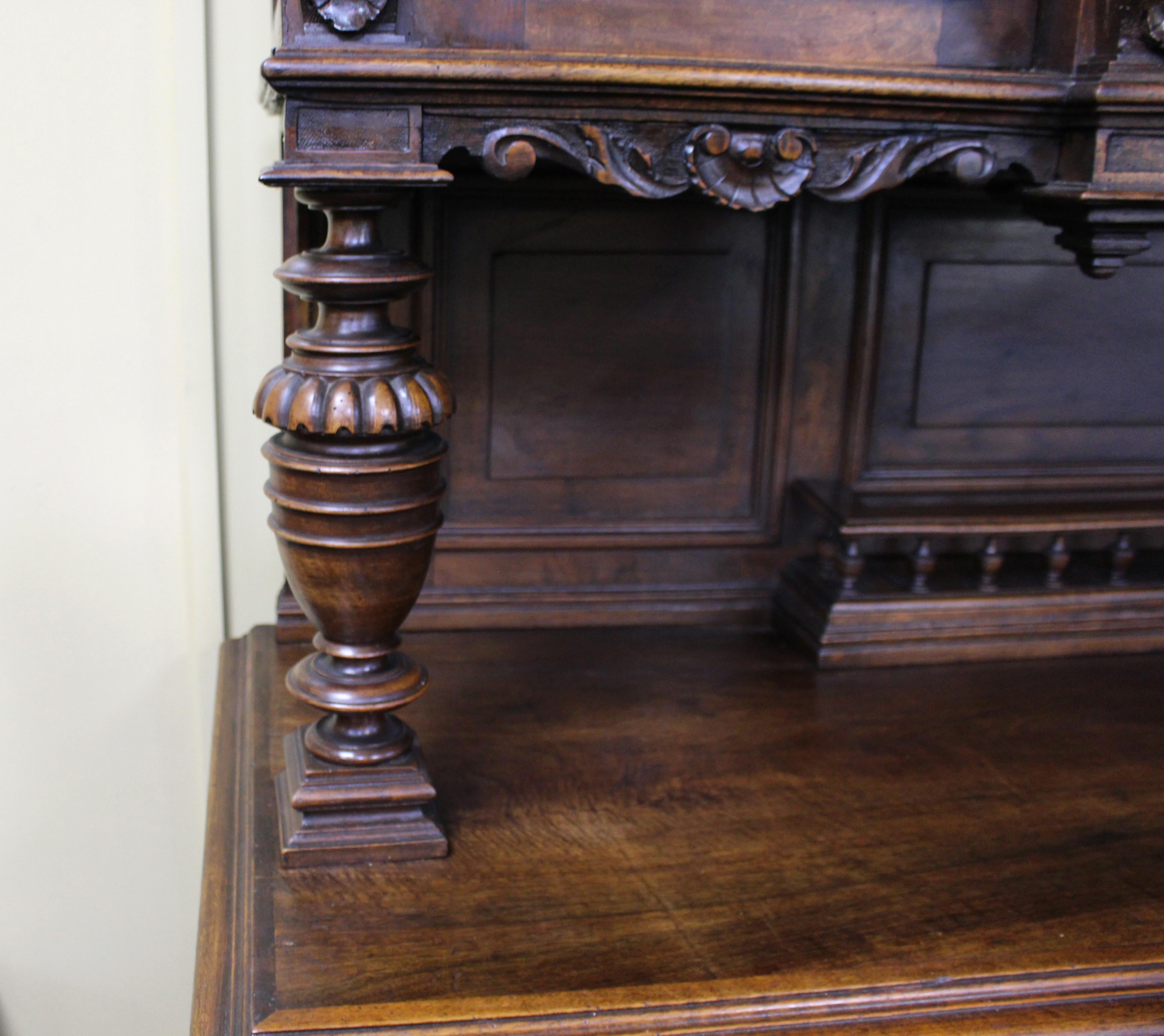 Antique French Carved Walnut Cabinet c.1900 6