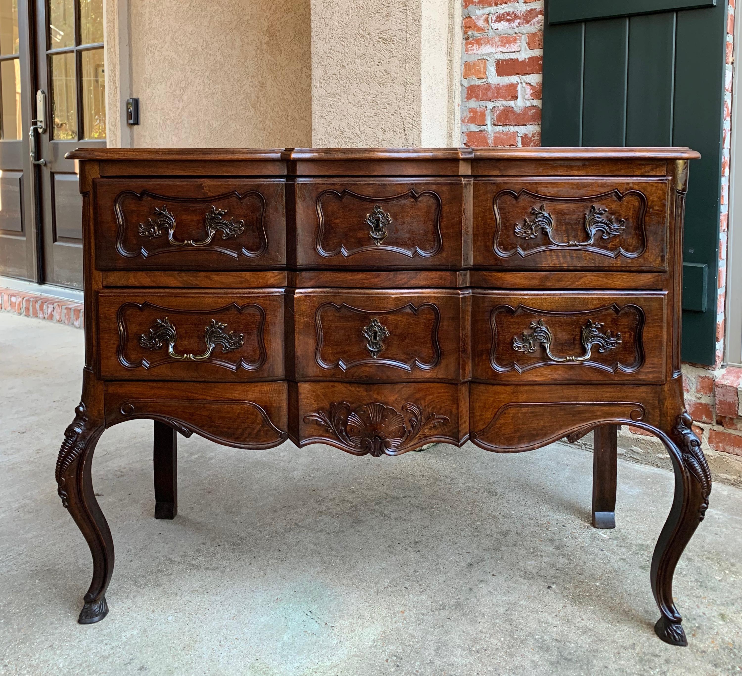 Antique French Carved Walnut Commode Chest of Drawers Sideboard Louis XV Style 14