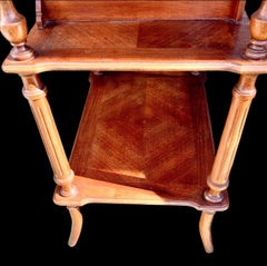 Antique French Carved Walnut Dressing/Sewing Table