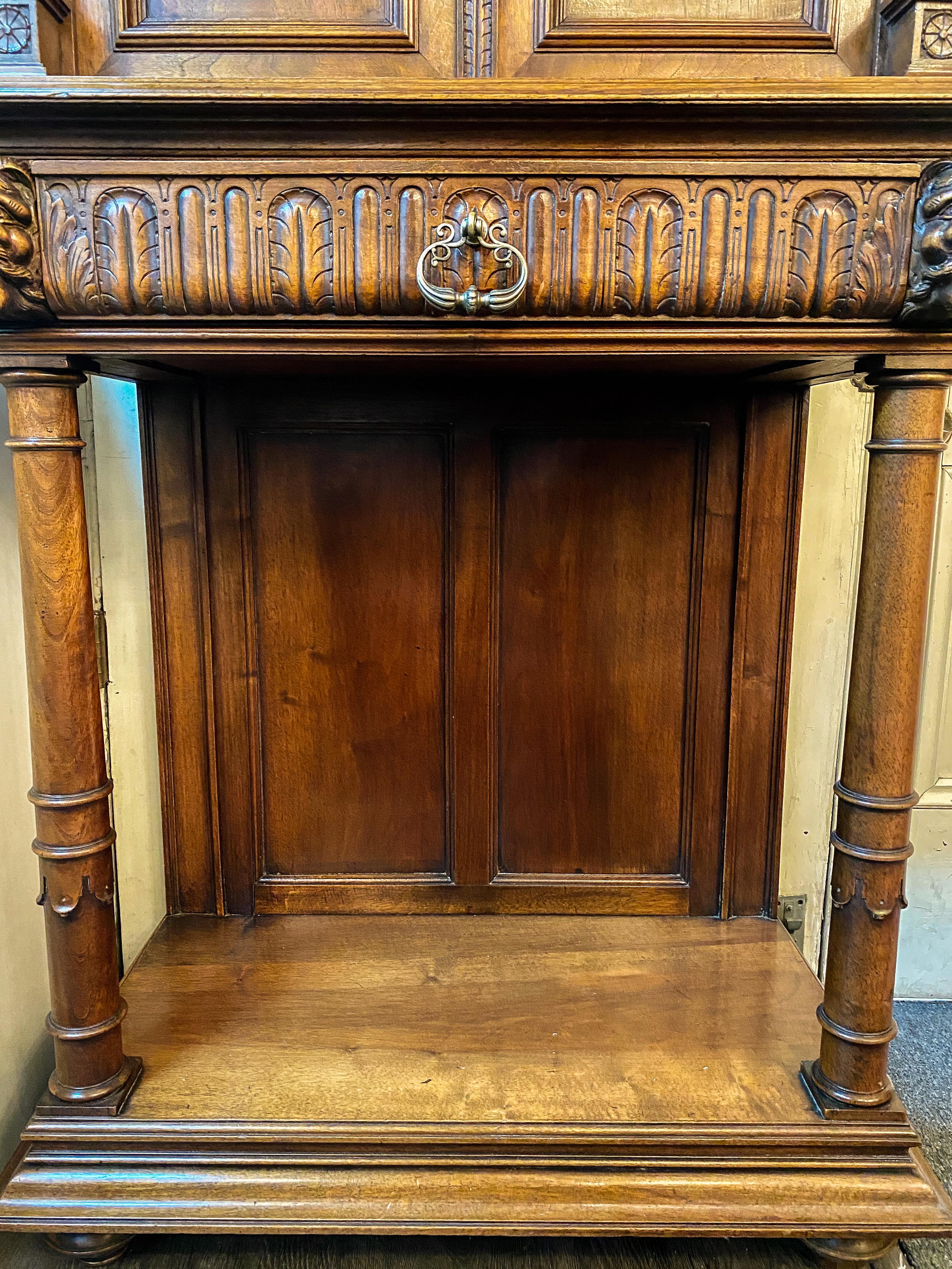 Antique French Carved Walnut Francis the First Style Sideboard, circa 1880-1890 1