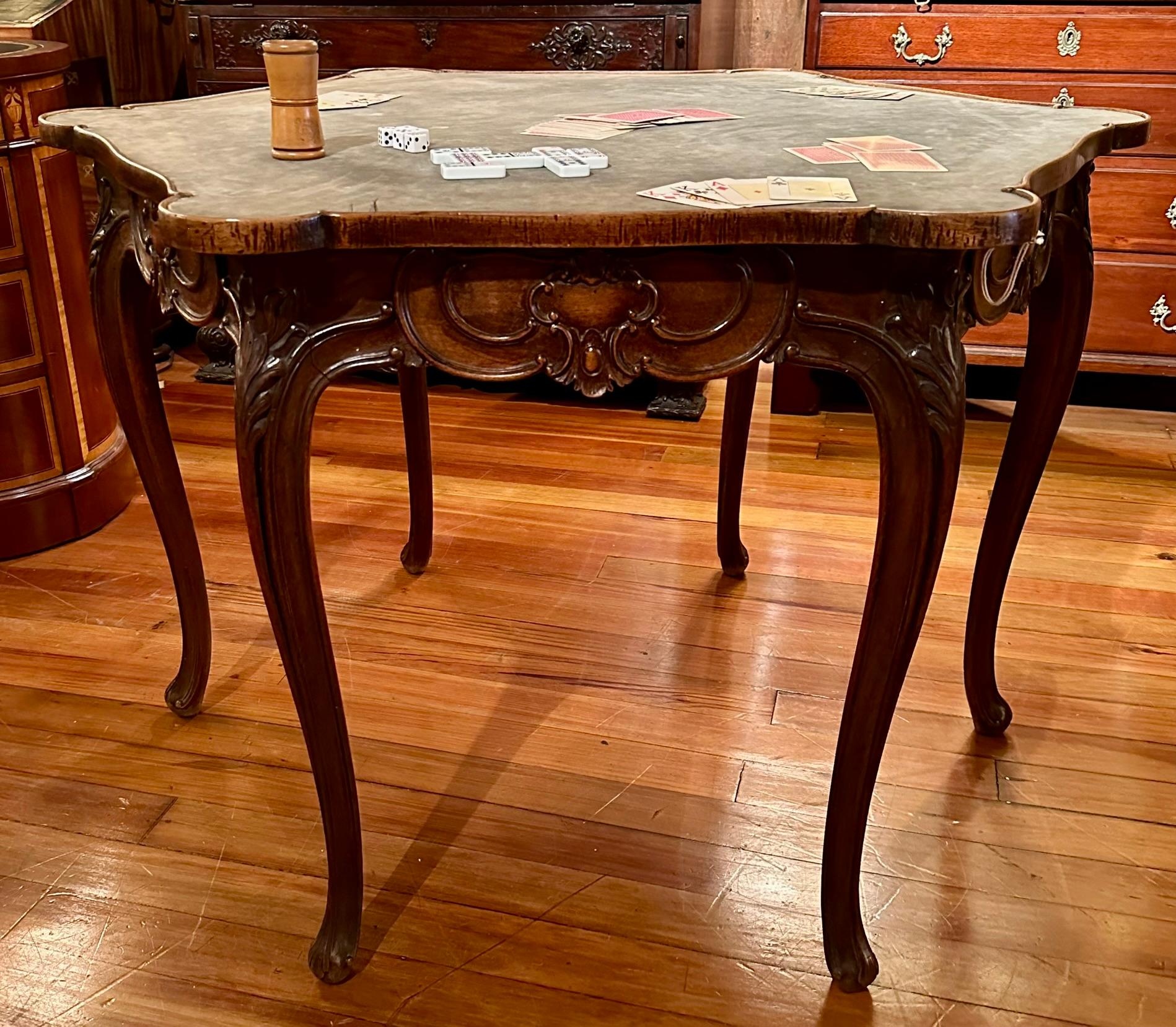 Antique French Carved Walnut Games Table, Circa 1885-1895. For Sale 2