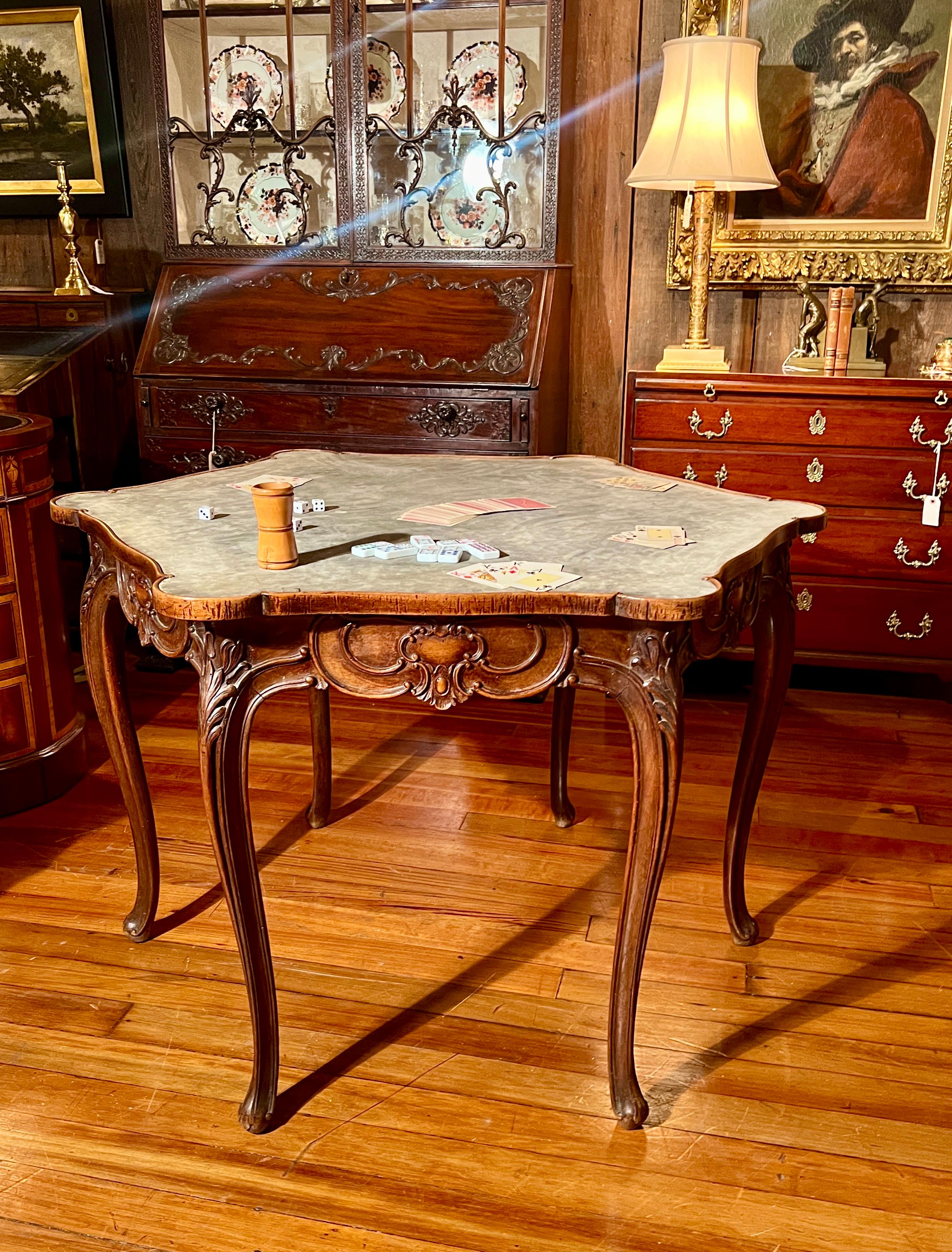 Antique French Carved Walnut Games Table, Circa 1885-1895. For Sale 3