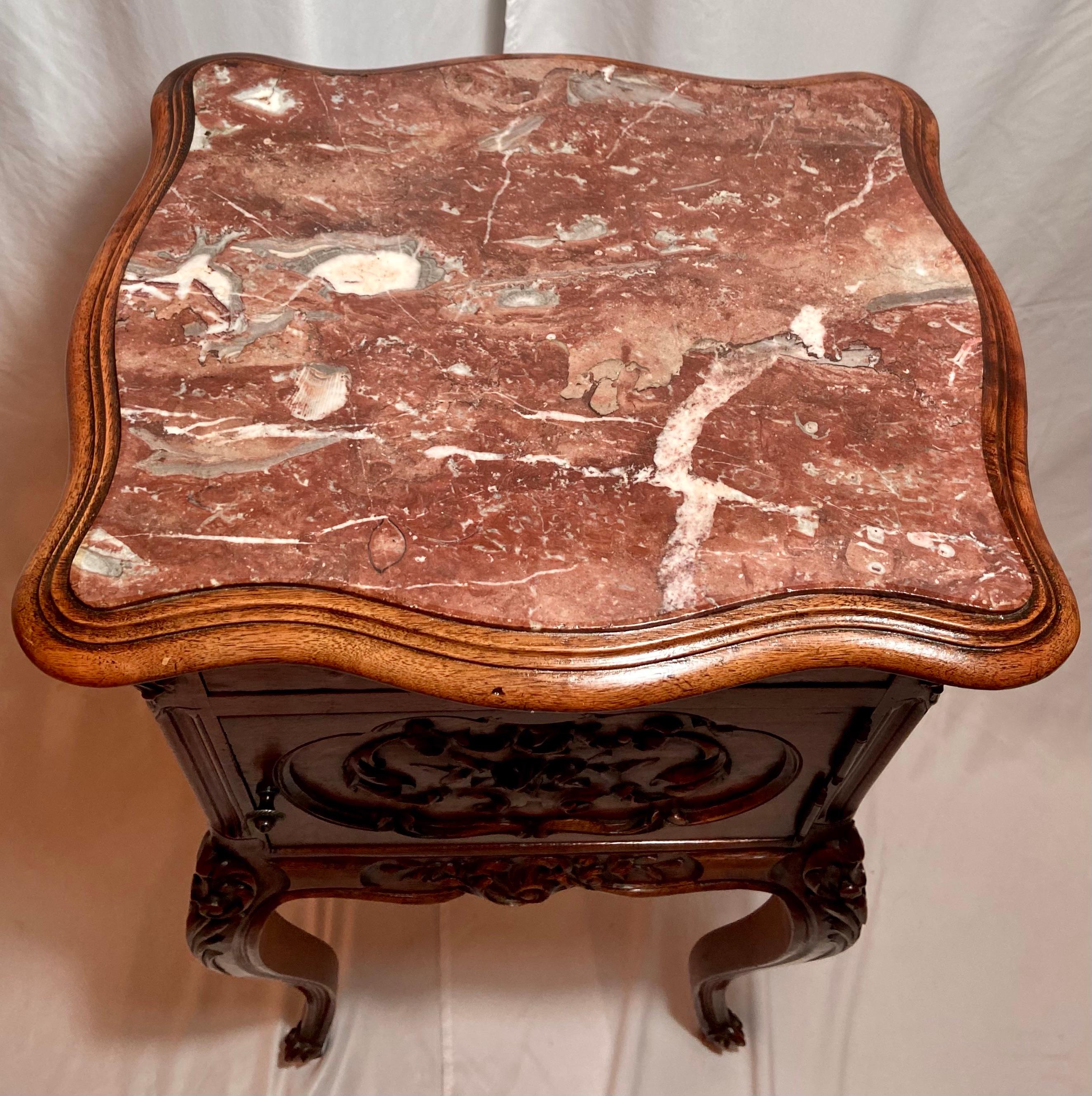 Antique French Carved Walnut Occasional/Night Table, Circa 1890 In Good Condition In New Orleans, LA