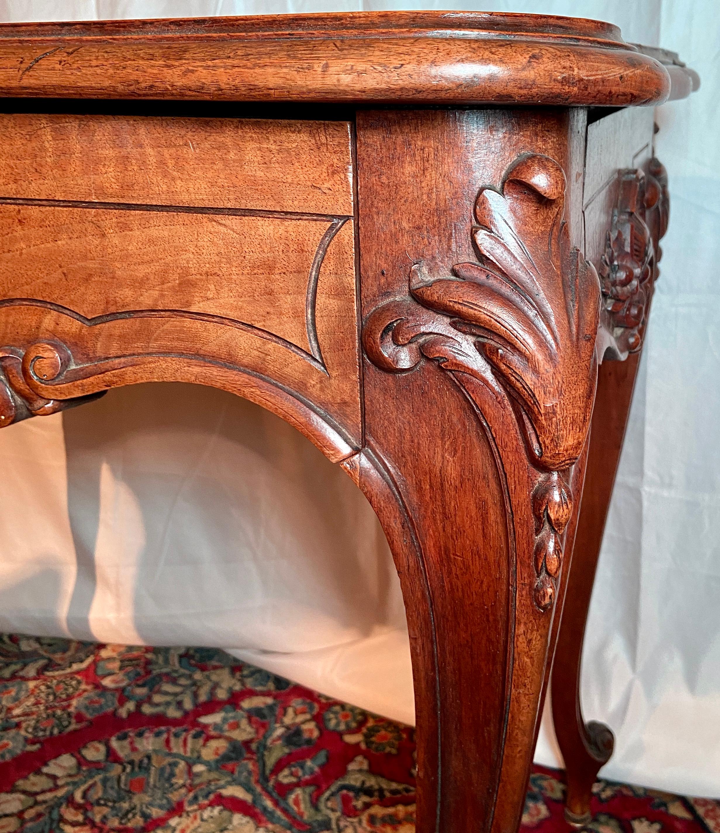 Antique French Carved Walnut Occasional Table, Circa 1860 For Sale 1