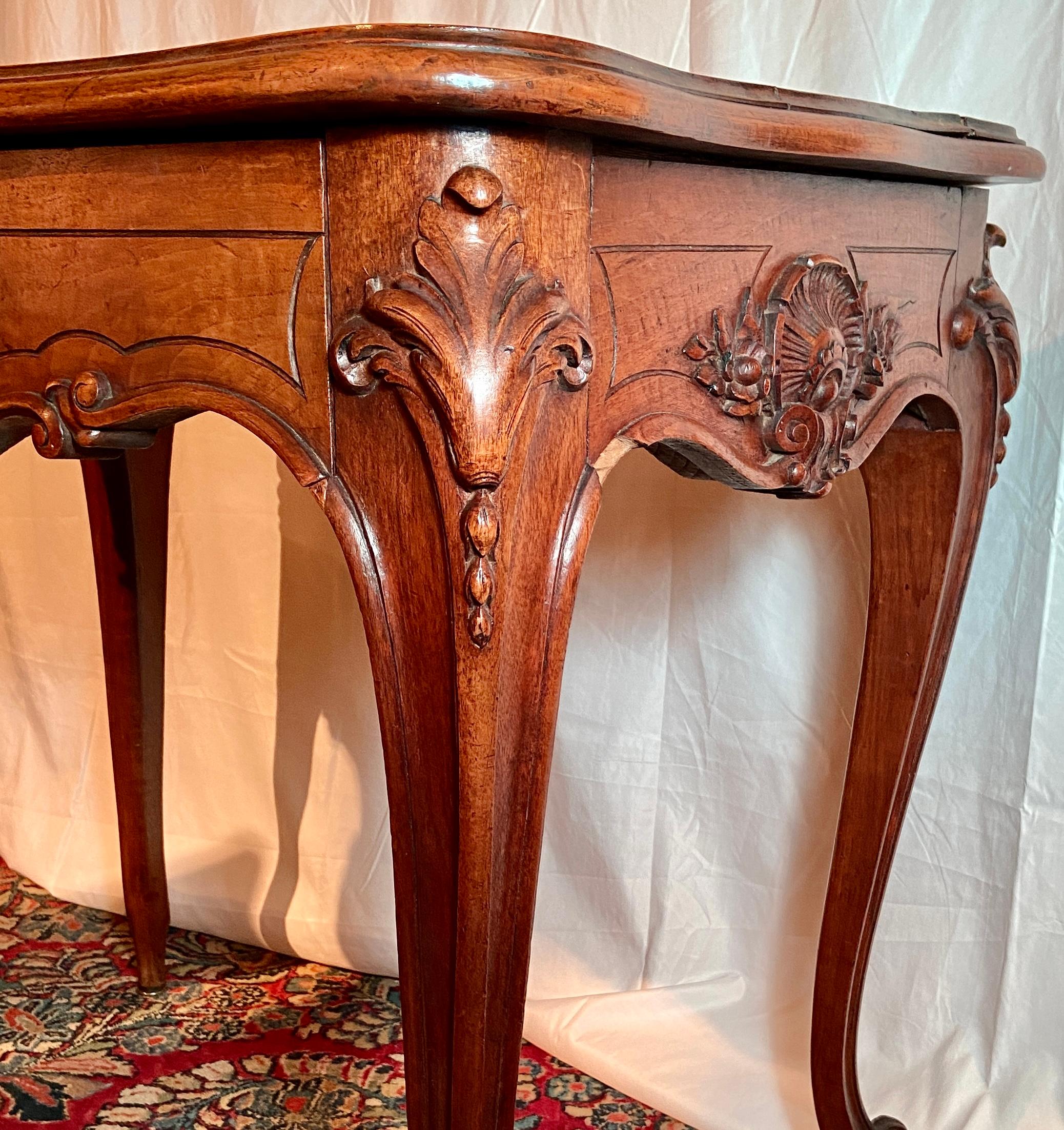 Antique French Carved Walnut Occasional Table, Circa 1860 For Sale 2