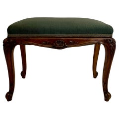 Antique French Carved Walnut Piano Stool, Circa 1900