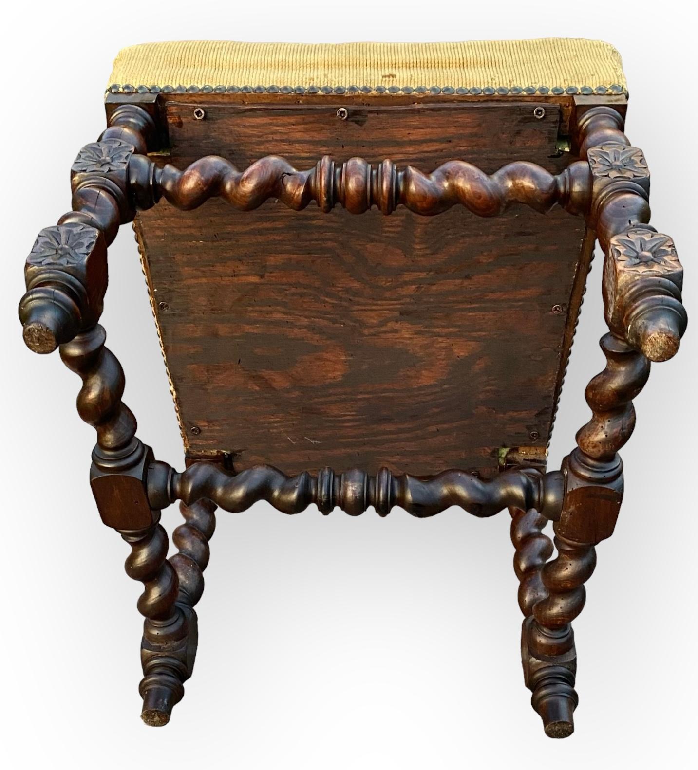 Antique French Carved Walnut Side Chair With Needle Point Upholstery For Sale 7