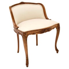 Antique French Carved Walnut Stool