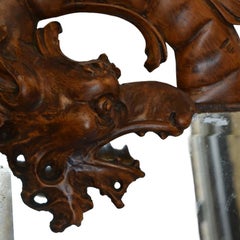 Antique French Carved Wood Dragon Mirror Attributed to Gabriel Viardot