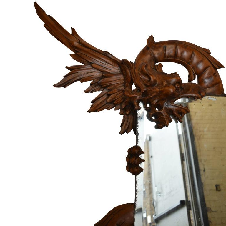 Français Antique French Wood Wood Mirror Attributed to Gabriel Viardot en vente