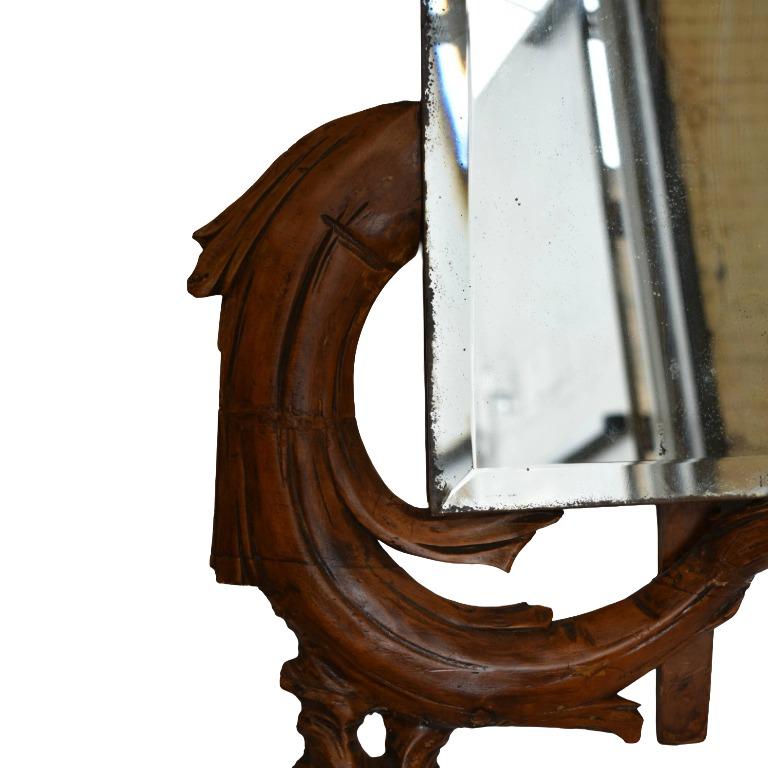 Sculpté à la main Antique French Wood Wood Mirror Attributed to Gabriel Viardot en vente