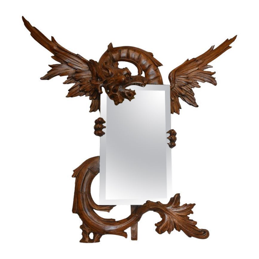 Antique French Wood Wood Mirror Attributed to Gabriel Viardot